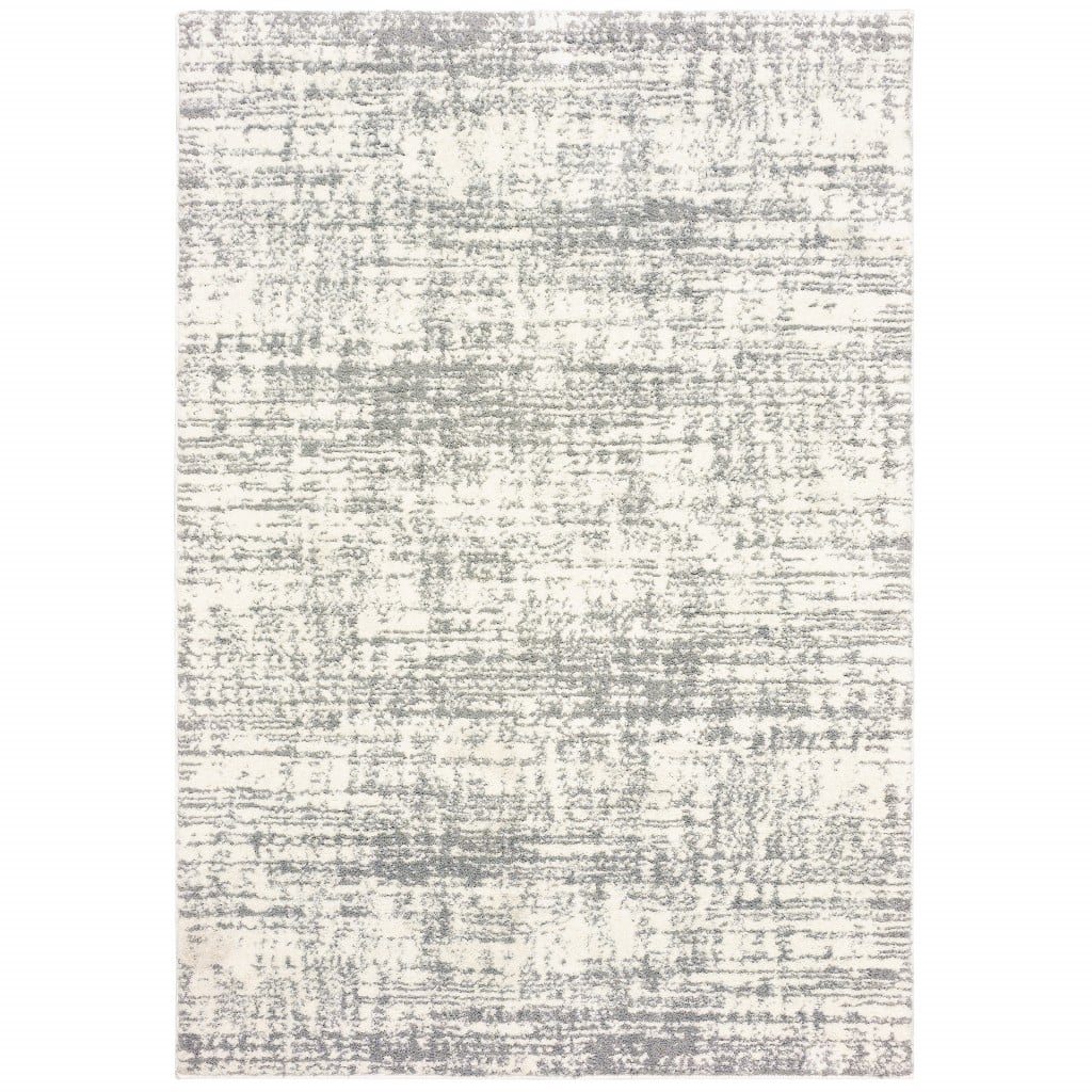 2 x 3 ft. Abstract Strokes Scatter Rectangle Area Rug - Ivory & Gray