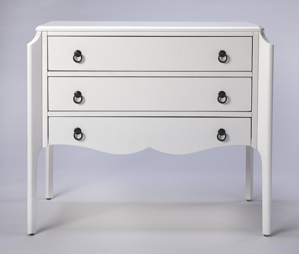 389803 Wilshire Glossy White Accent Chest -  HomeRoots
