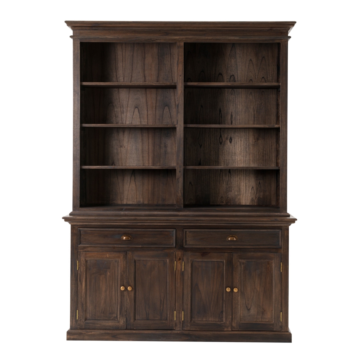 Picture of HomeRoots 397843 86.61 in. Classic Display Hutch&#44; Black Wash