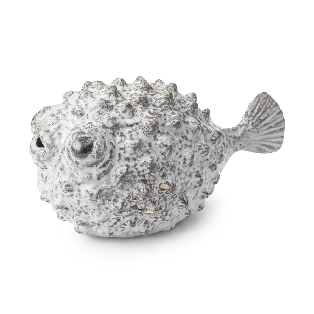 392487 Off White Puffer Fish Sculpture