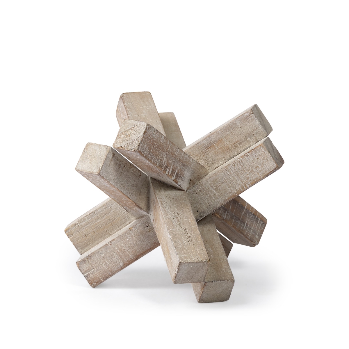 6 x 7 x 7 in. Light Brown Wooden Sculpture