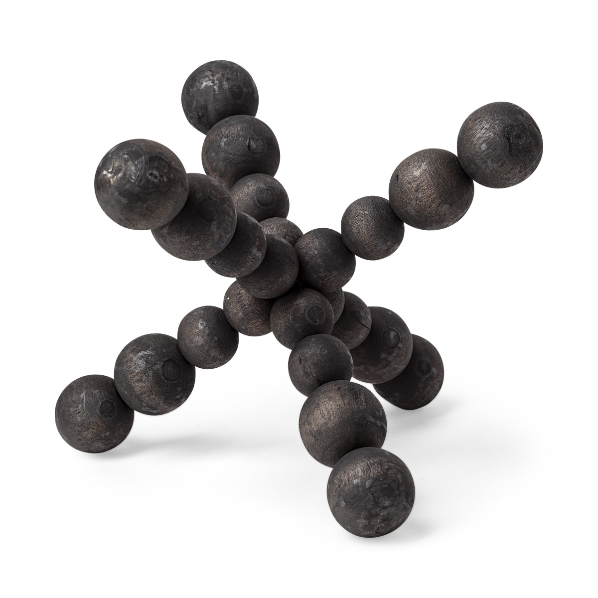9 in. Black Beaded Wooden Decorative Jack