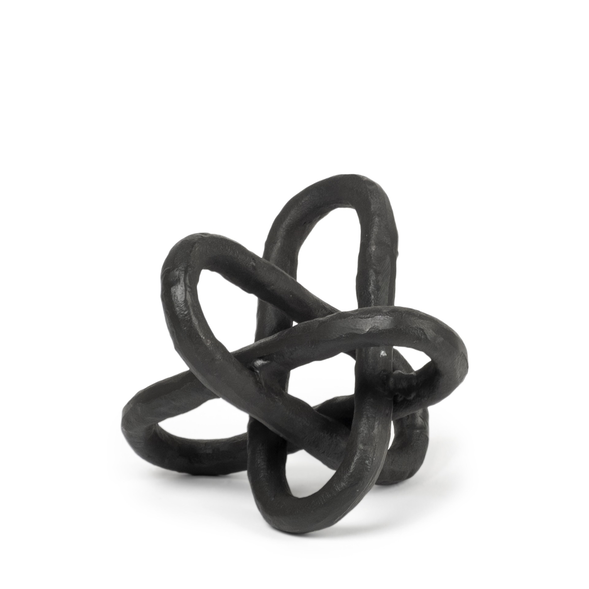 7 x 7 x 7 in. Petite Black Metal Chain Link Sculpture