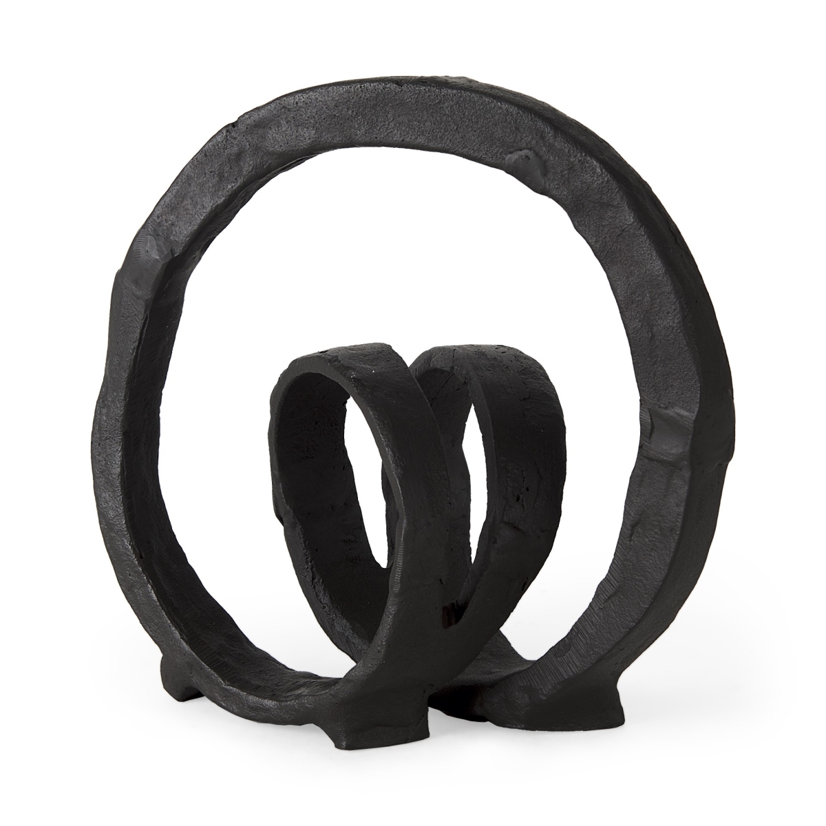 8 x 5 x 8 in. Black Metal Ribbon Loop Sculpture