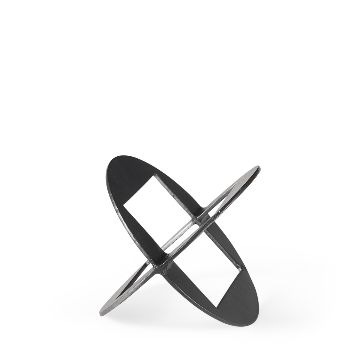 6 x 6 x 6 in. Petite Black Metal Geometric Decor Piece