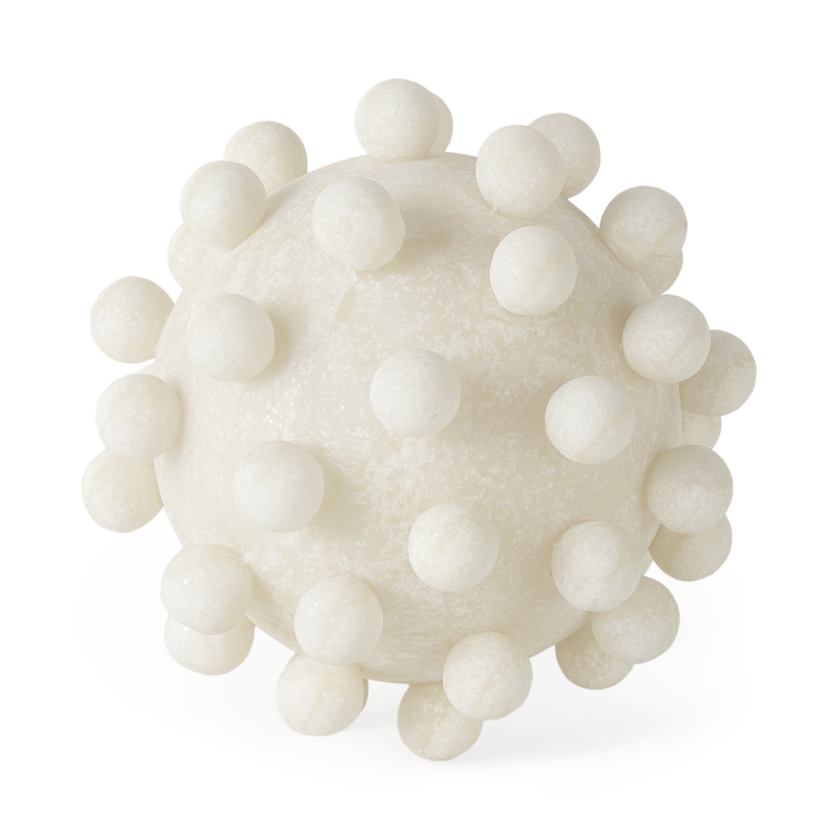 6 in. Knobby Nubs Resin Sphere Decor, Ivory & White
