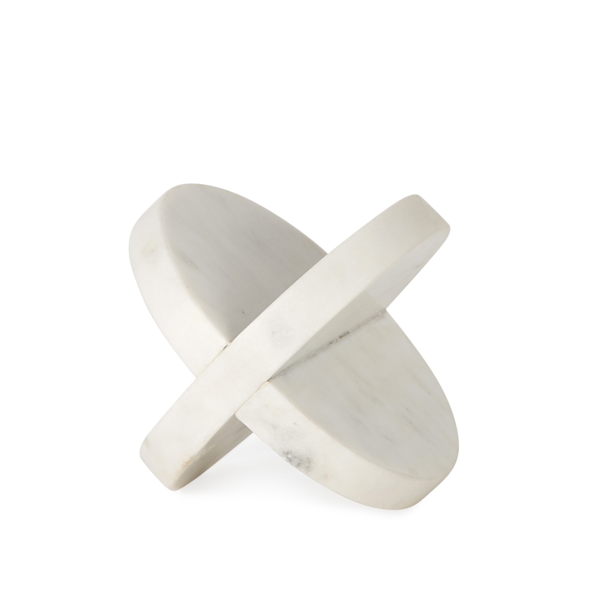 392552 Petite Marble Circular Sculpture, White