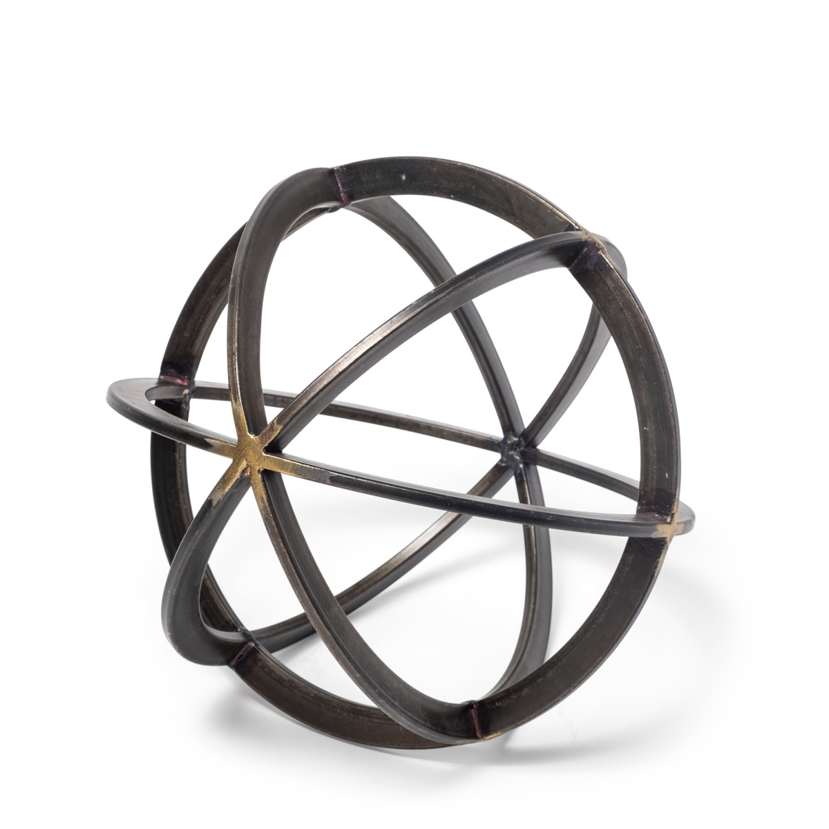 9 x 9 x 9 in. Black Metal Circular Decorative Object