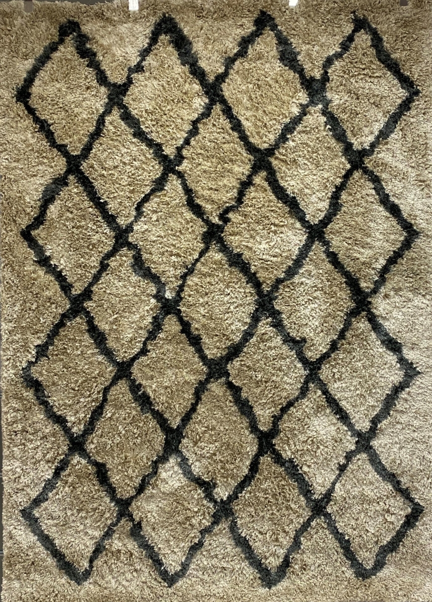 5 x 7 ft. Cream & Black Lattice Area Rug