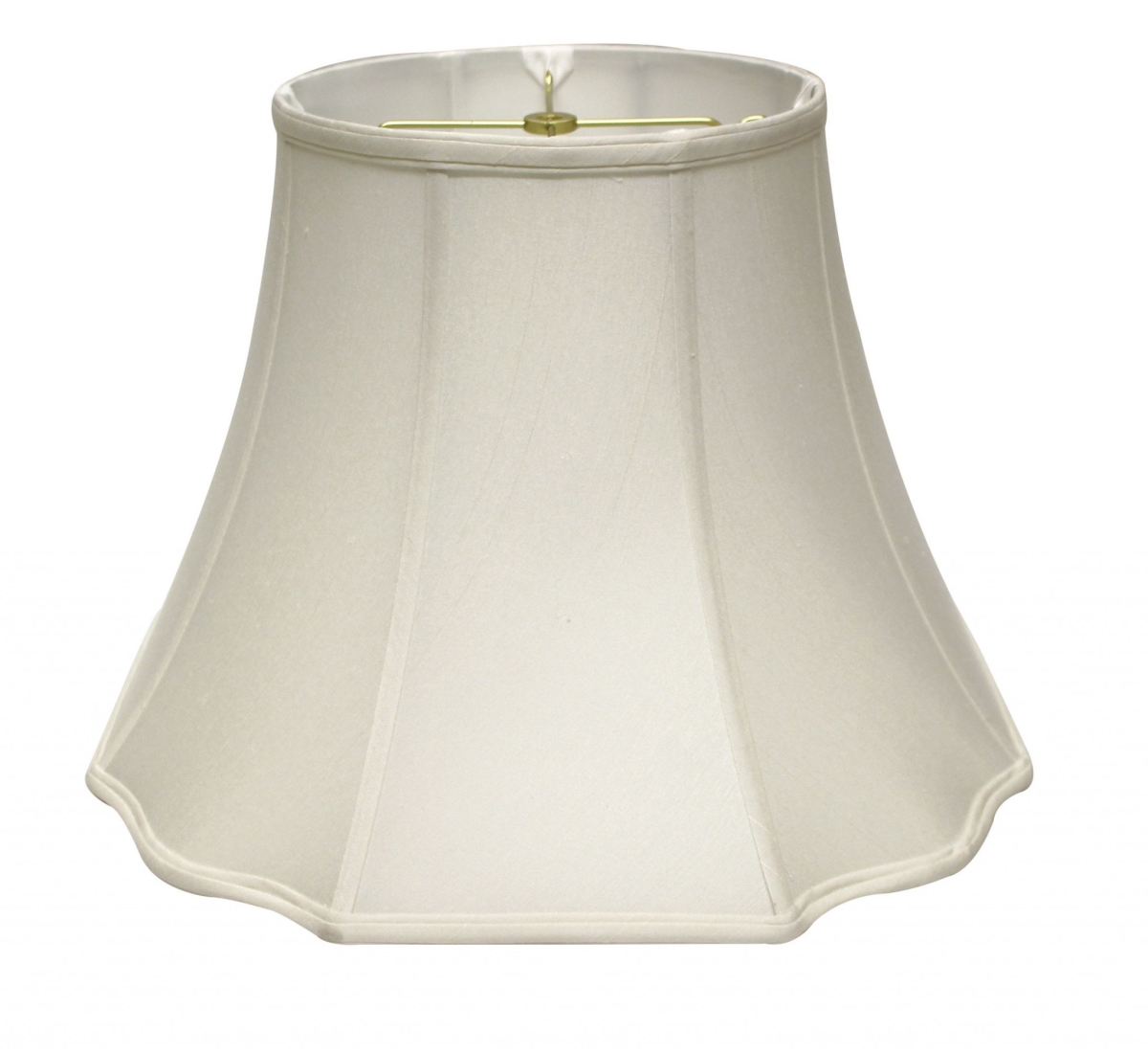 14 in. White Octagon Monay Shantung Lampshade