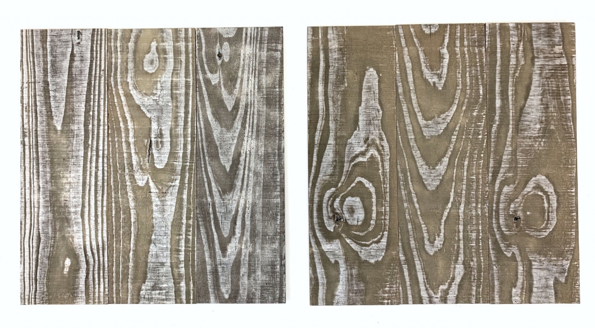 Picture of HomeRoots 415201 Greywash & Natural Wood Wall Art Hanging Panels - Set of 2
