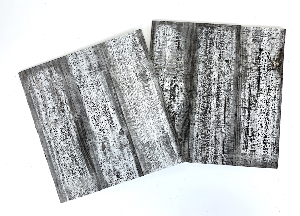Picture of HomeRoots 415204 Black & Whitewash Rustic Wood Wall Art Hanging Panels - Set of 2