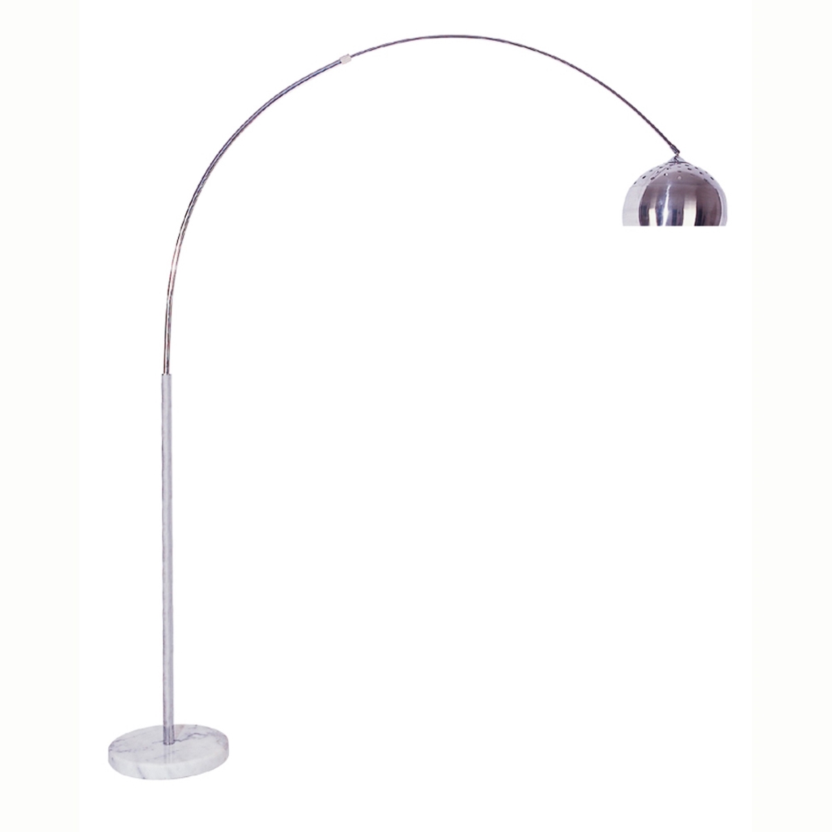 431780 Silver Metal Arched Floor Lamp, White