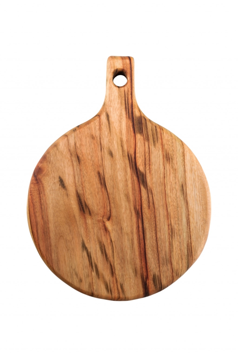 Picture of HomeRoots 469164 Natural Wood Laurel Wood Anti Bacterial Round Pizza Paddle Board
