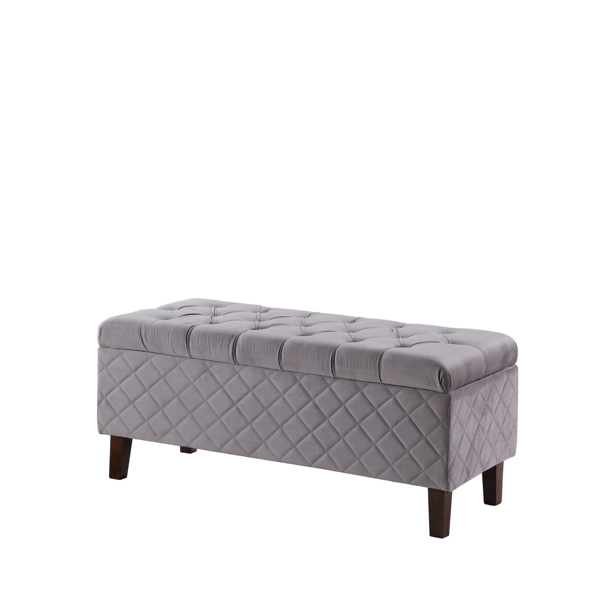 Picture of HomeRoots 469304 Dove Gray Quilted & Tufted Storage Bench&#44; Gray & Blue