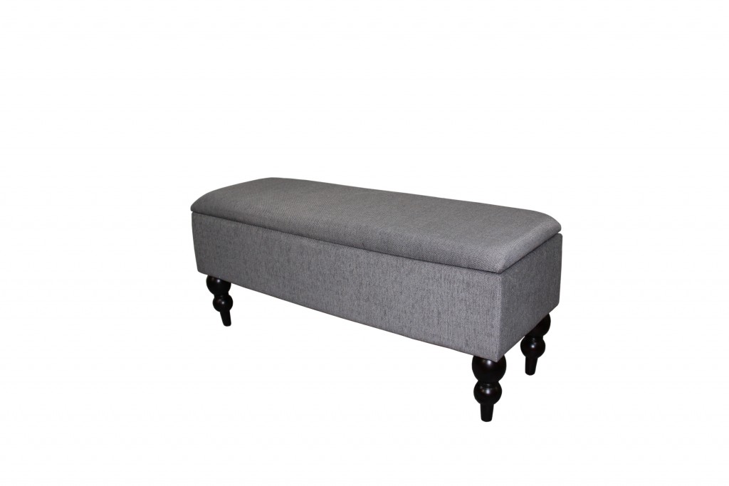 Picture of HomeRoots 469333 Modern Tailored Gray & Black Storage Bench&#44; Grey