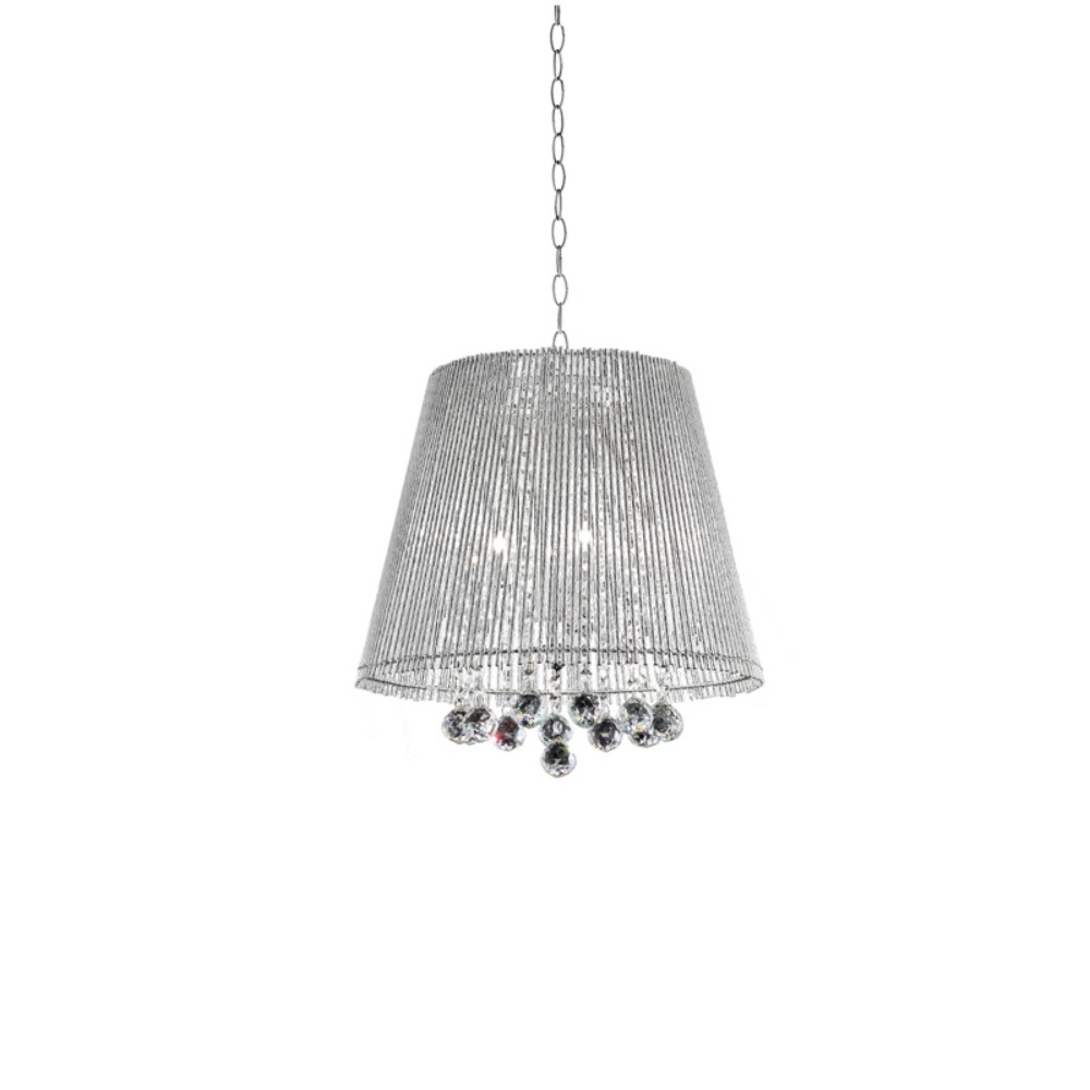 Picture of HomeRoots 468874 Dreamy Silver Ceiling Lamp with Crystal Accents