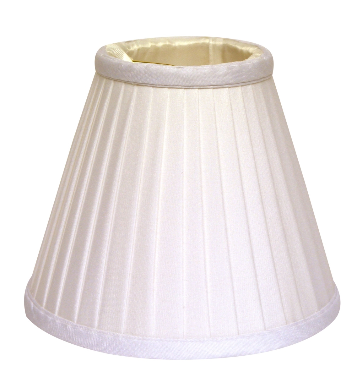 470088 4 in. White Slanted Pleat Chandelier Silk Lampshades - Set of 6 -  HomeRoots