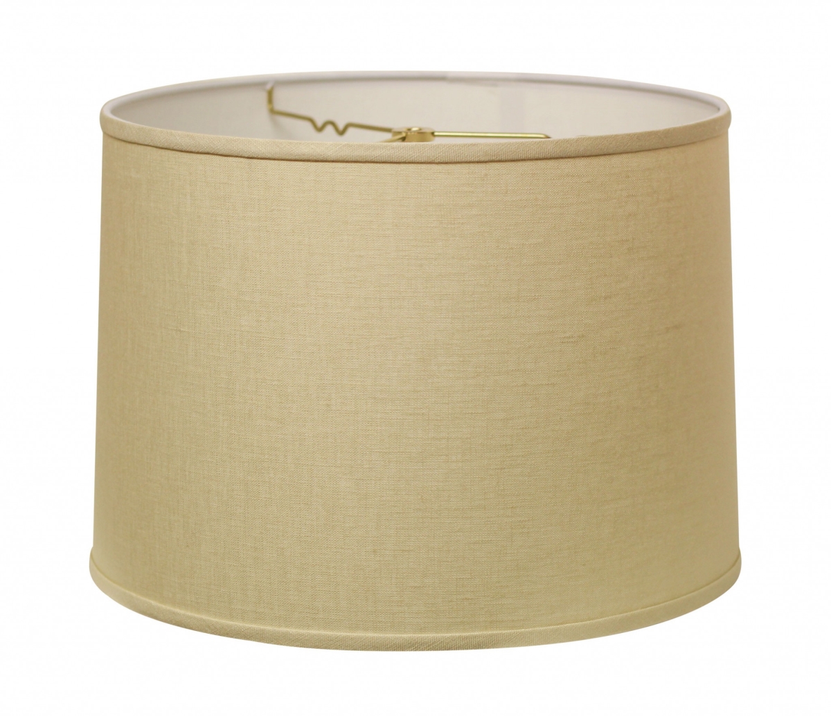 13 in. Parchment Throwback Drum Linen Lampshade, Beige