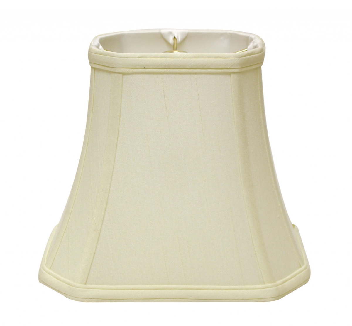 16 in. Slanted Rectangle Bell Monay Shantung Lampshade, Ivory