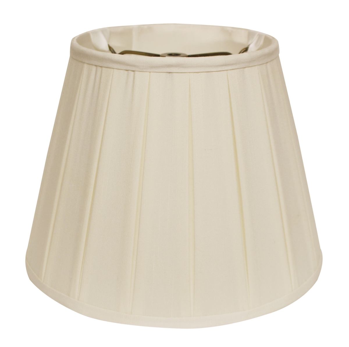14 Slanted Crimped Box Shantung Lampshade, Ivory