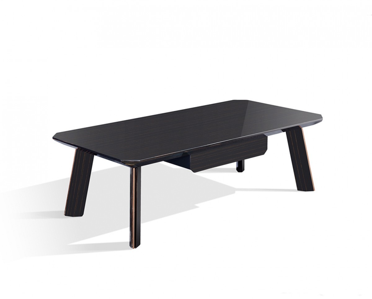 472144 Modern Black & Rose Gold Coffee Table
