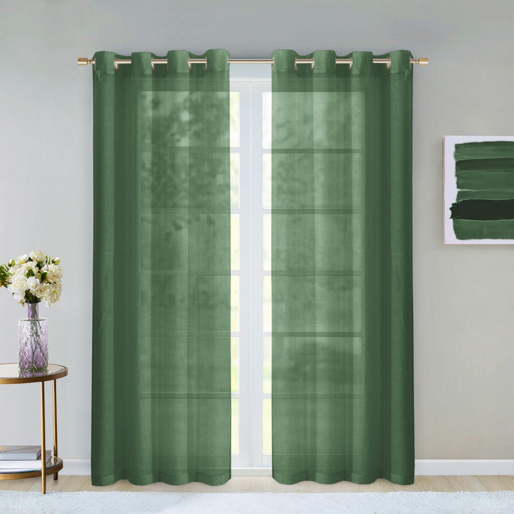 84 in. Sage Solid Modern Window Panels - Set of 2