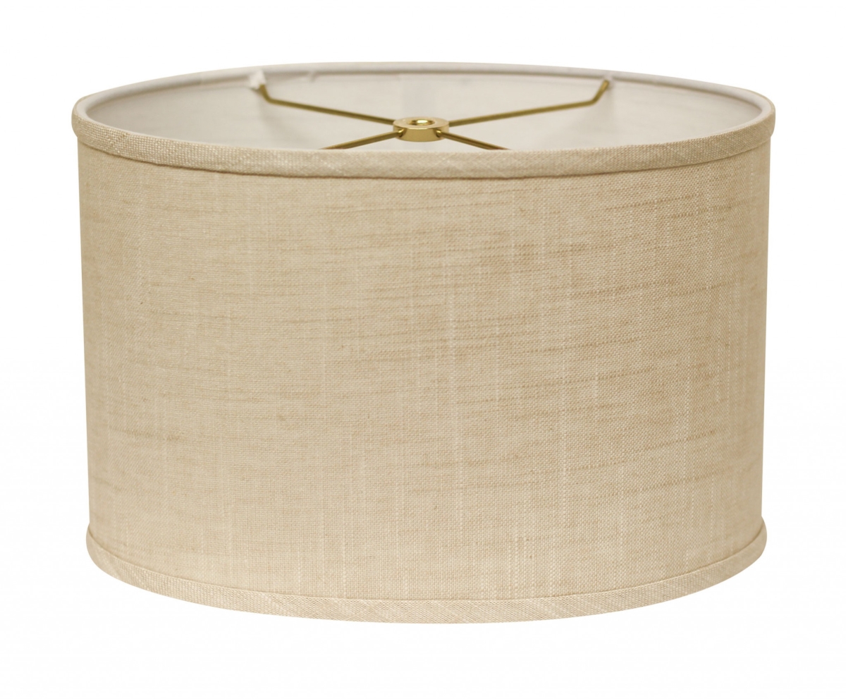 14 in. Throwback Oval Linen Lampshade, Light Wheat & Stonewash