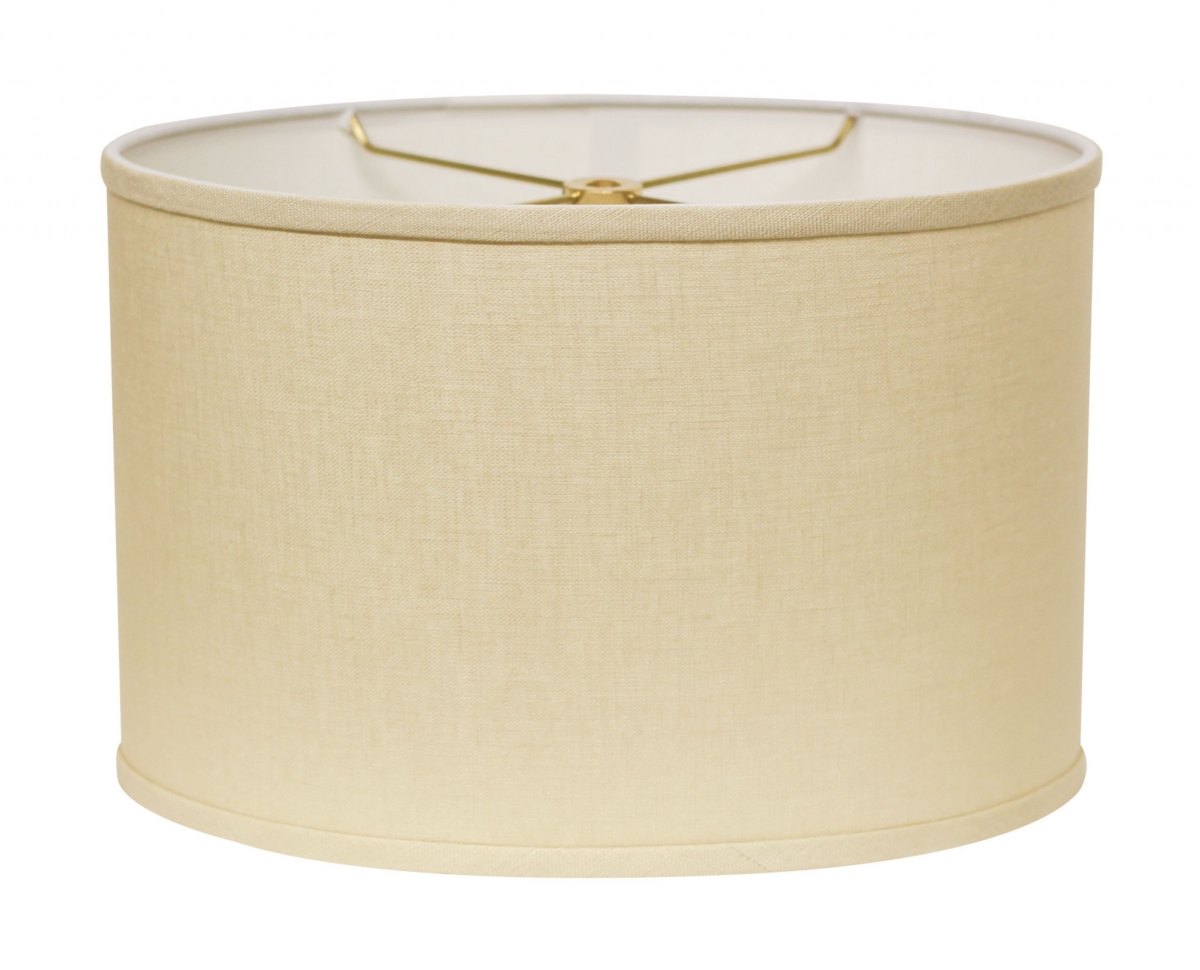 14 in. Throwback Oval Linen Lampshade, Parchment Biege