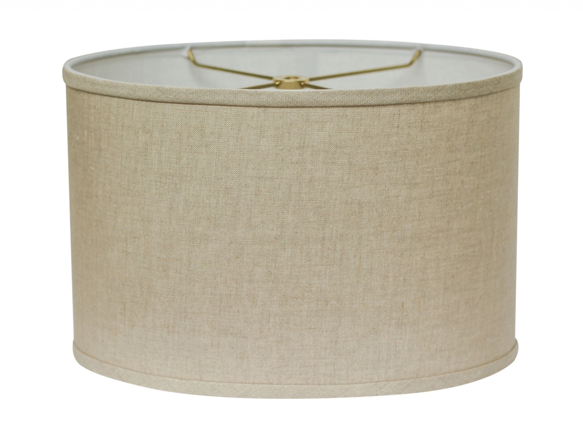 18 in. Throwback Oval Linen Lampshade, Dark Wheat