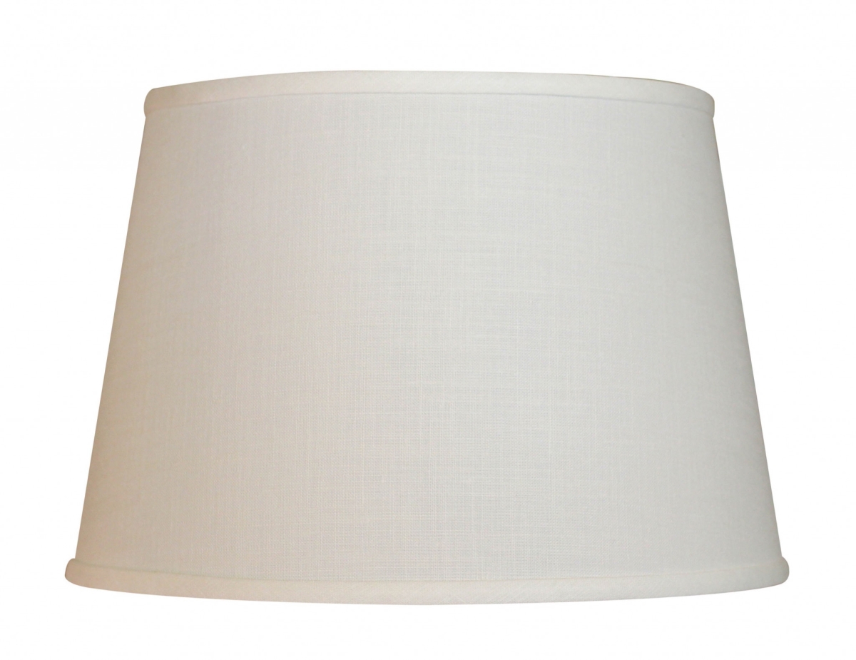 16 in. Rounded Empire Slanted Linen Lampshade, White