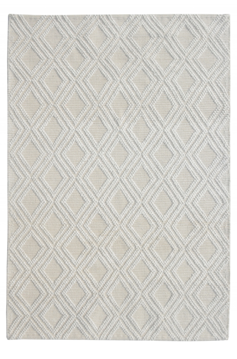8 x 11 ft. Diamond Lattice Modern Area Rug - Ivory & Natural