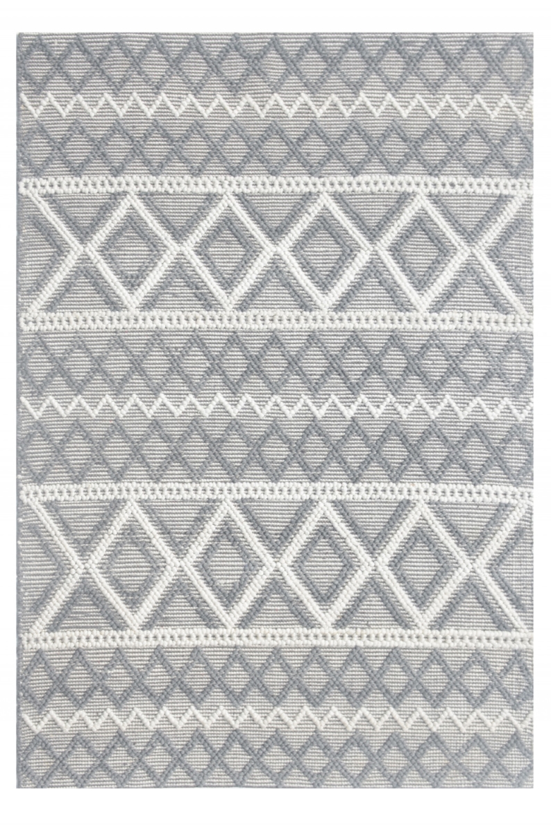 6 x 9 ft. Diamonds Boho Chic Area Rug - Grey & Ivory