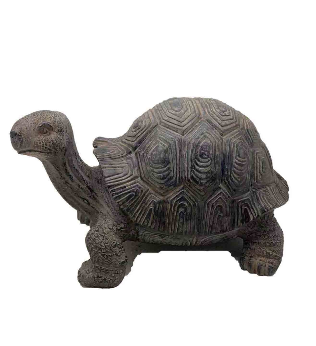 11 in. Tortoise Indoor Outdoor Statue, Dark Brown