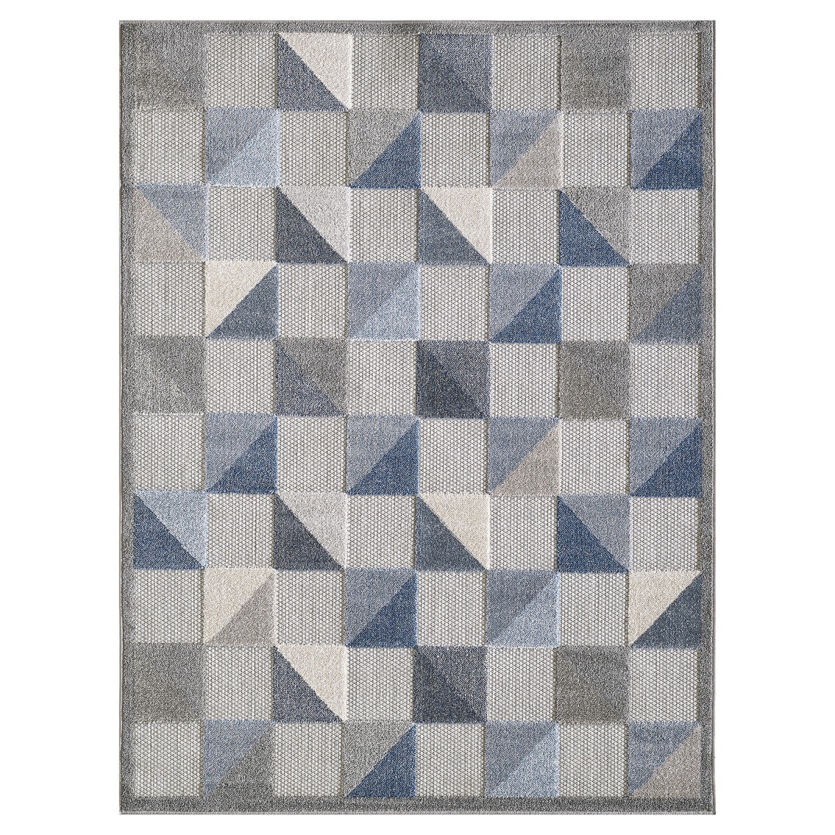 3 x 5 ft. Triangle Indoor or Outdoor Area Rug - Blue