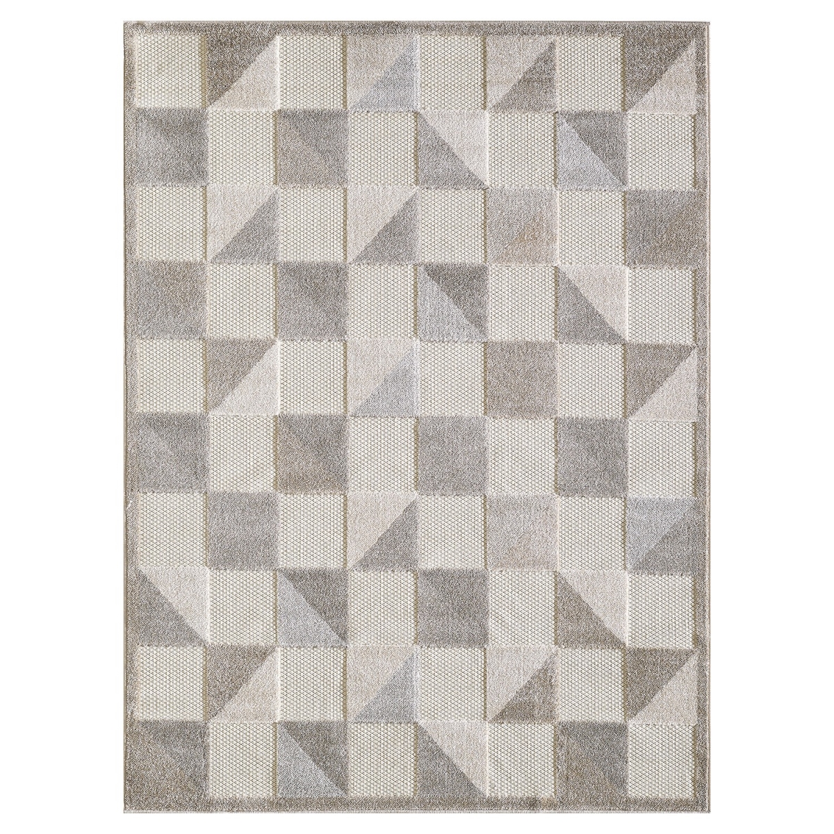 3 x 5 ft. Gray Triangle Indoor or Outdoor Area Rug - Grey - 3 x 5 ft.
