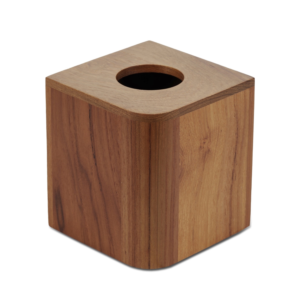 Designer Genuine Teak Tissue Box Cover, Brown