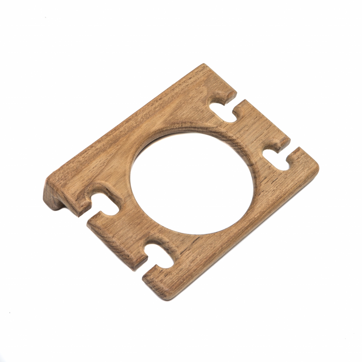 Traditional Solid Teak Wall Mount Glass & Toothbrush Holder