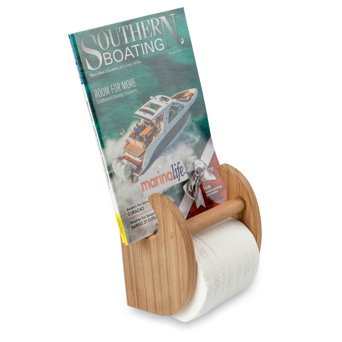 475860 Traditional Solid Teak Magazine & Toilet Paper Holder
