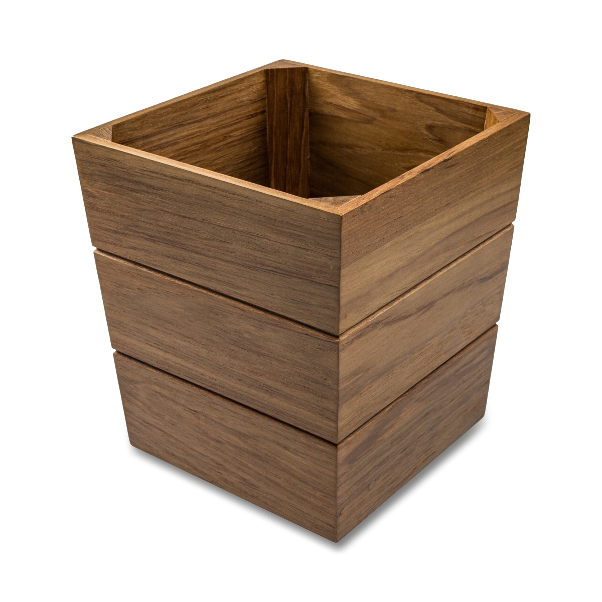Picture of HomeRoots 475864 12 in. Traditional Solid Teak Waste Basket - Large