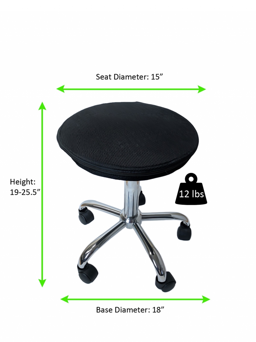 Black & Chrome Active Sitting Rolling Balance Desk Chair