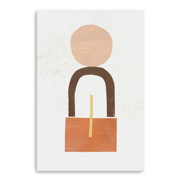 36 in. Abstract Orange Shapes in Balance Canvas Wall Art