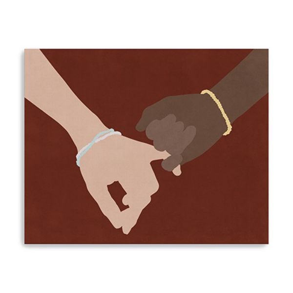 Large Friendship Promise Canvas Wall Art, Red