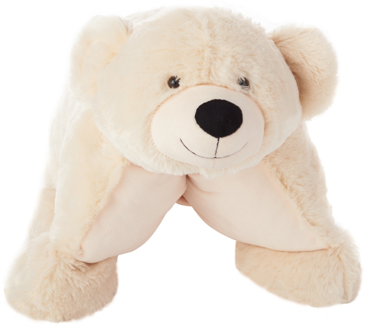 5 x 18 x 24 in. Foldable Plush Polar Bear Pillow, Ivory