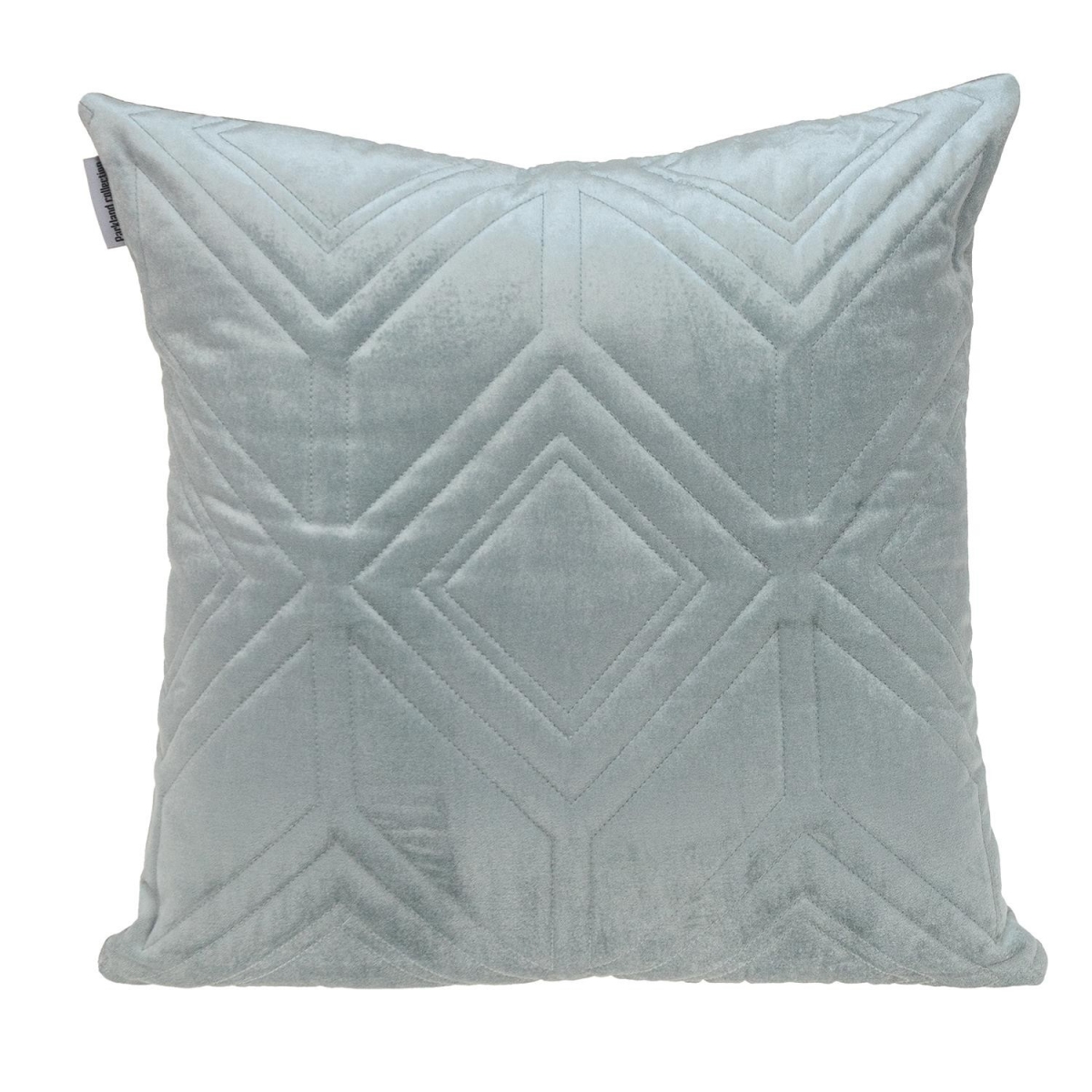 402826 Gray Quilted Diamonds Velvet Solid Color Throw Pillow