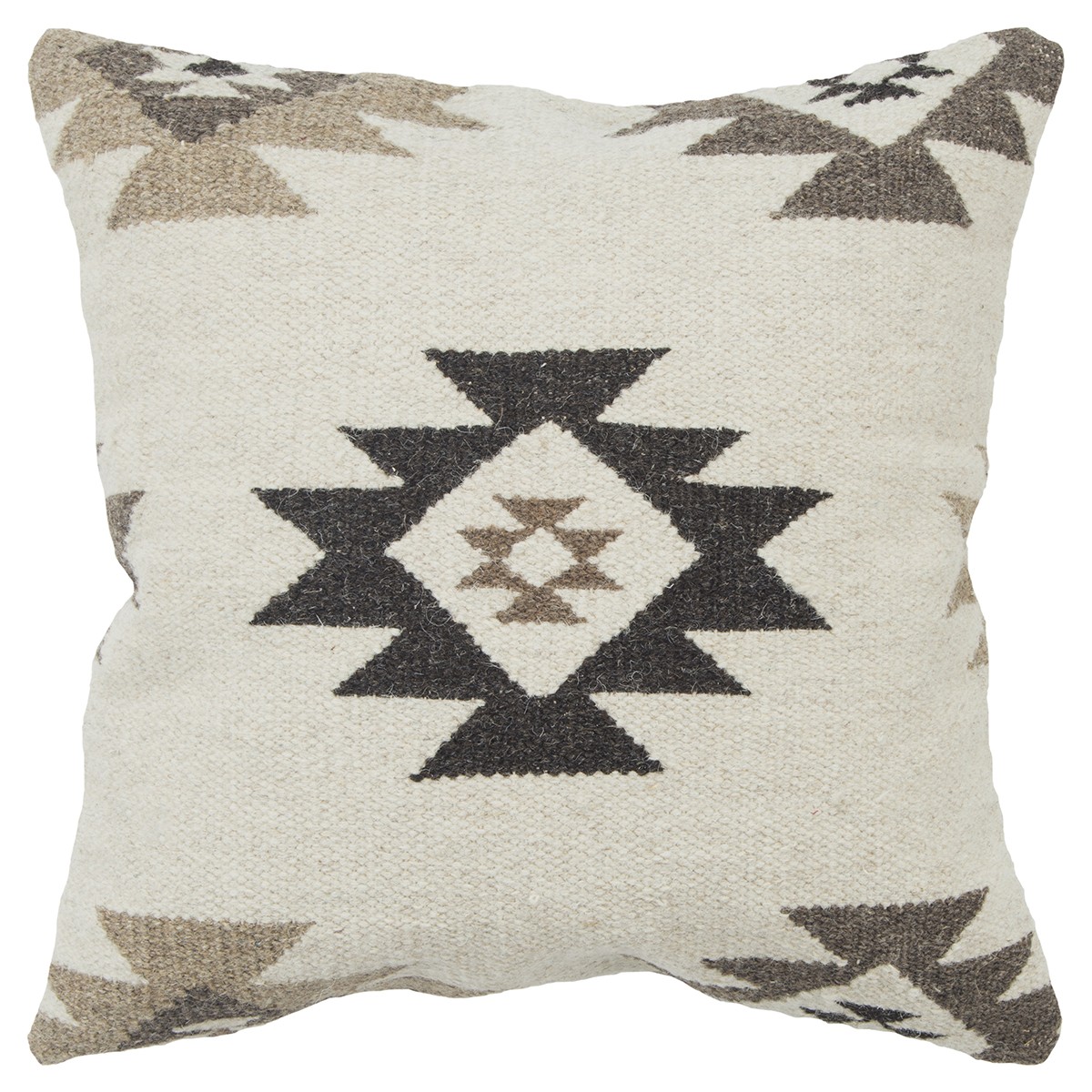 403327 Natural, Cream & Beige Classic Ikat Pattern Throw Pillow