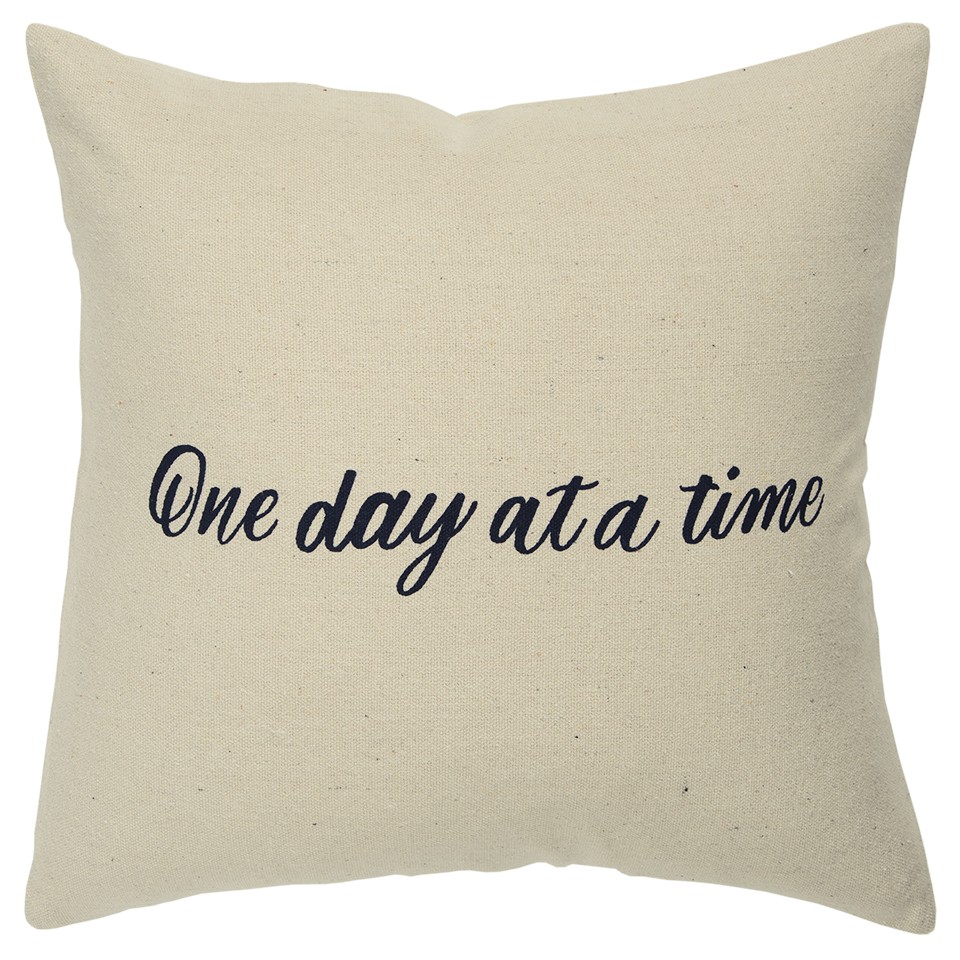 Black & Taupe Canvas One Day Throw Pillow, Natural