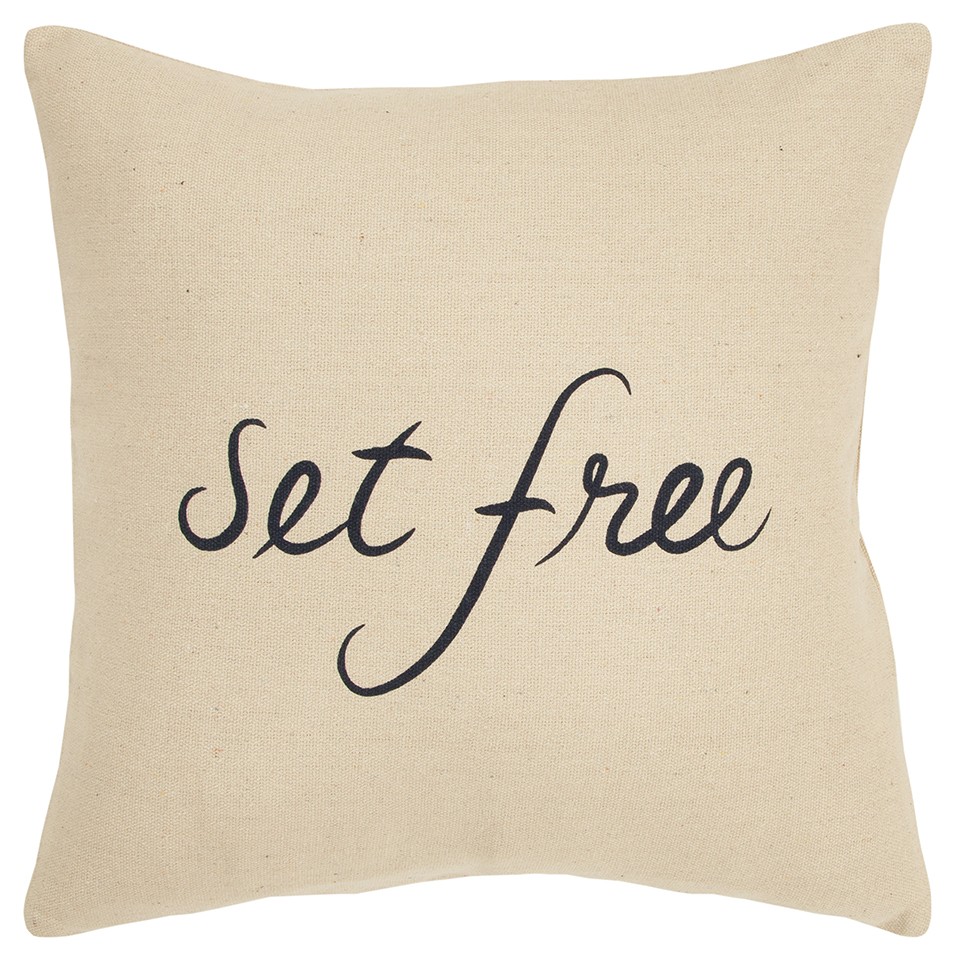 Black & Beige Canvas Set Free Still Throw Pillow
