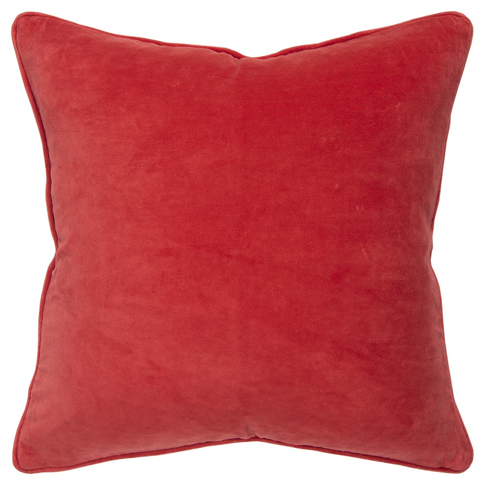 403357 Red Solid Luxurious Modern Throw Pillow, Dark Coral
