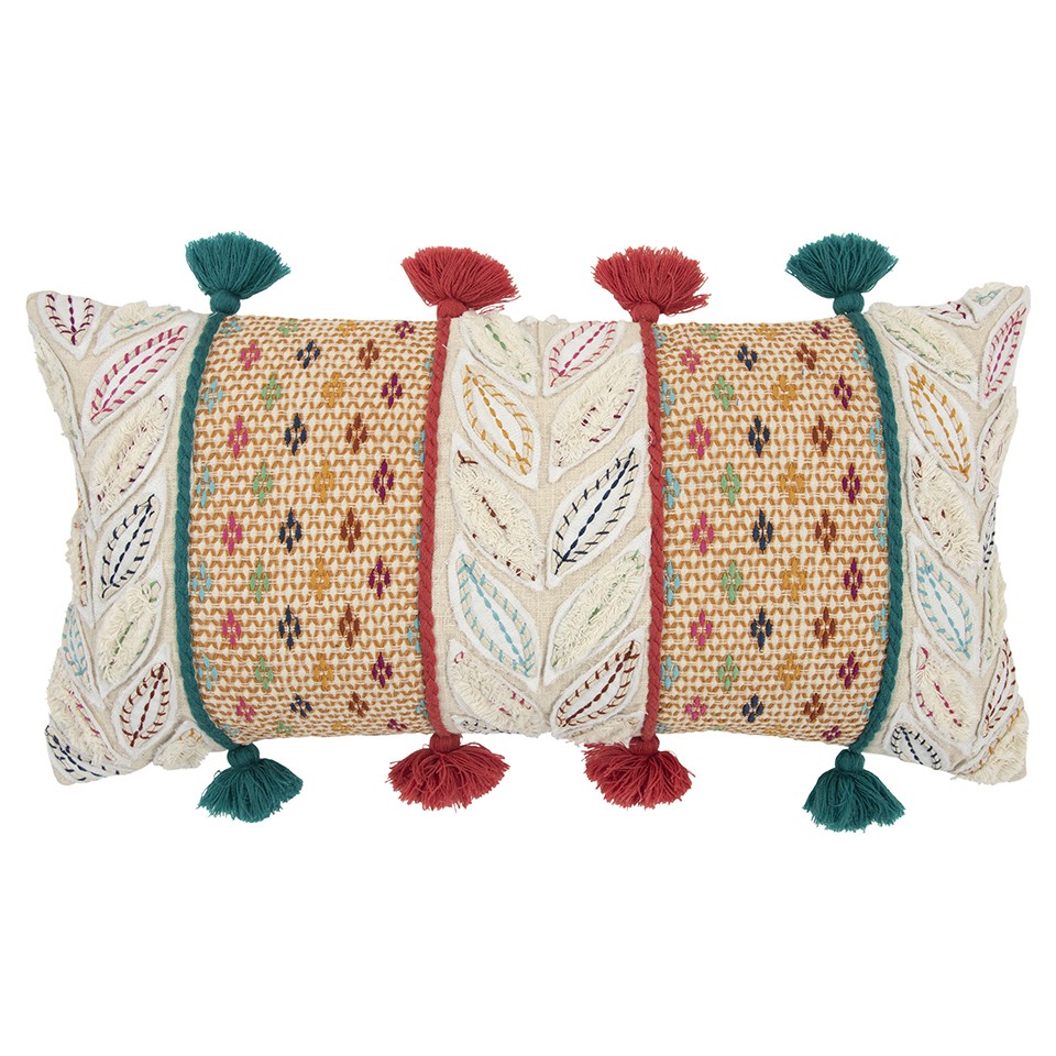 403361 Multi Color Ornate Panel Lumbar Pillow, Multi Color